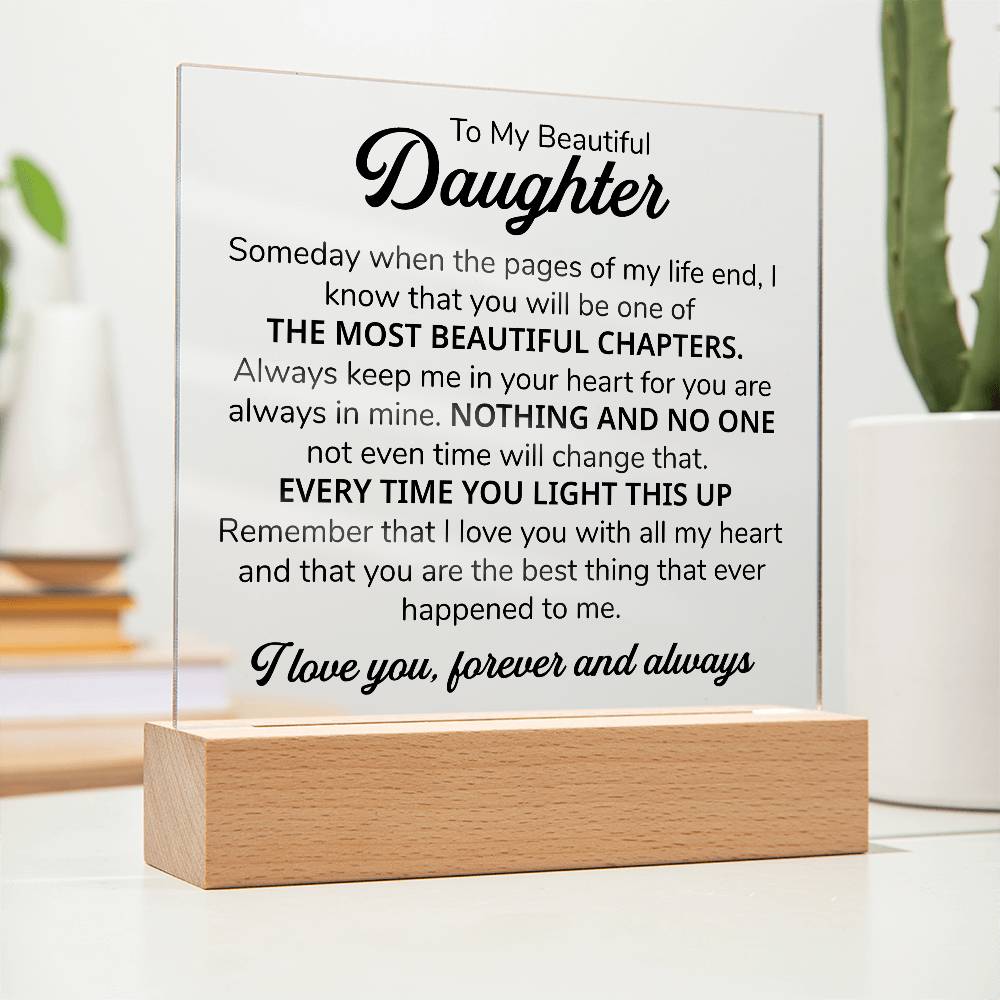 To My Daughter – Chapters Square Plaque