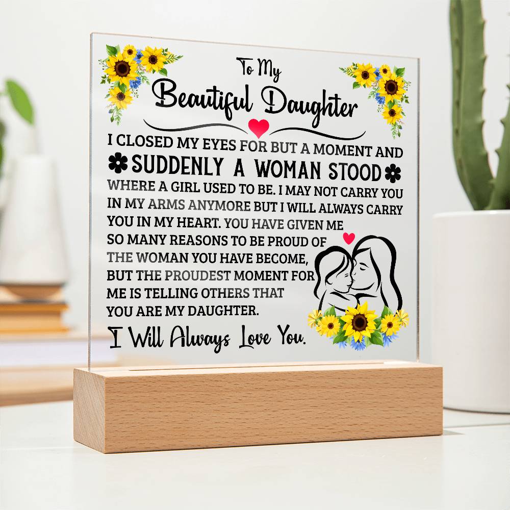 To My Daughter – Square Plaque