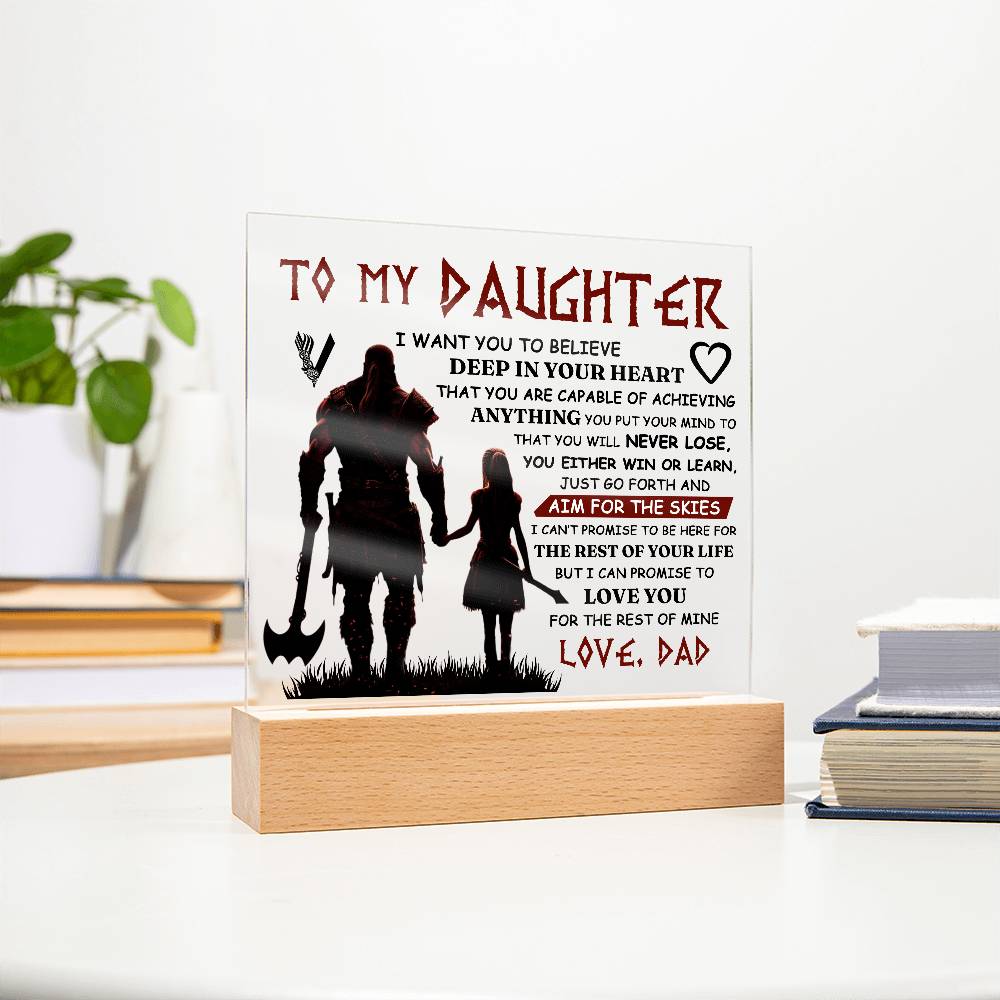To My Daughter – Viking Square Plaque