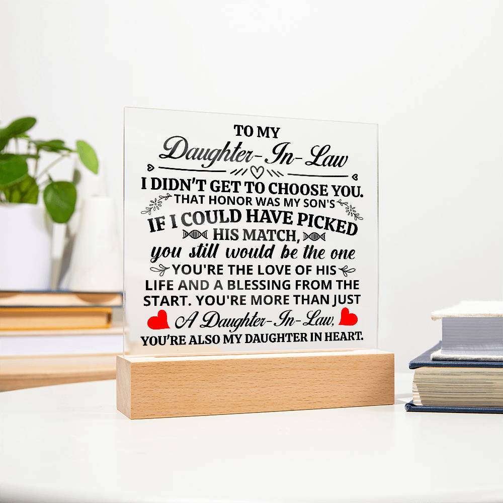 To My Daughter-in-Law – Honor Square Plaque