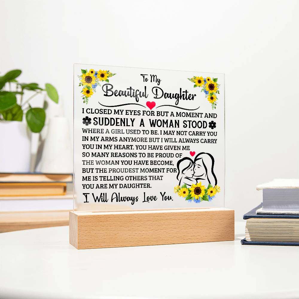 To My Daughter – Square Plaque
