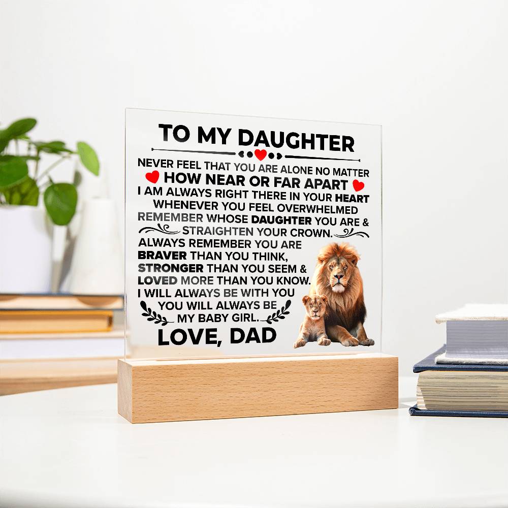 To My Daughter – Braver Square Plaque