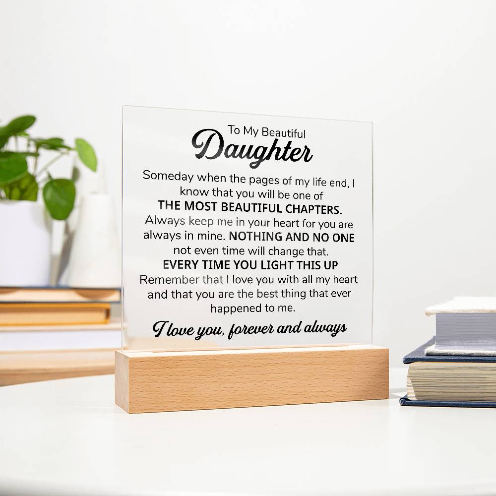 To My Daughter – Chapters Square Plaque