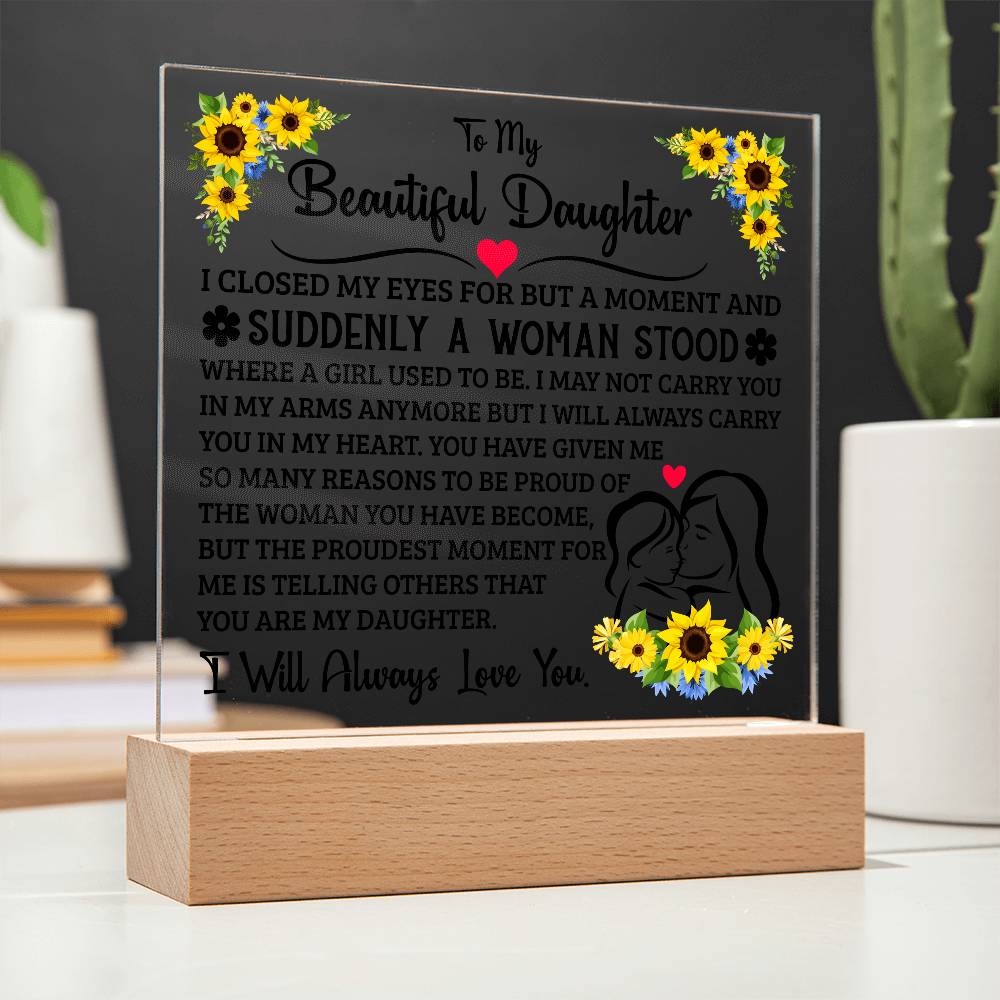 To My Daughter – Square Plaque