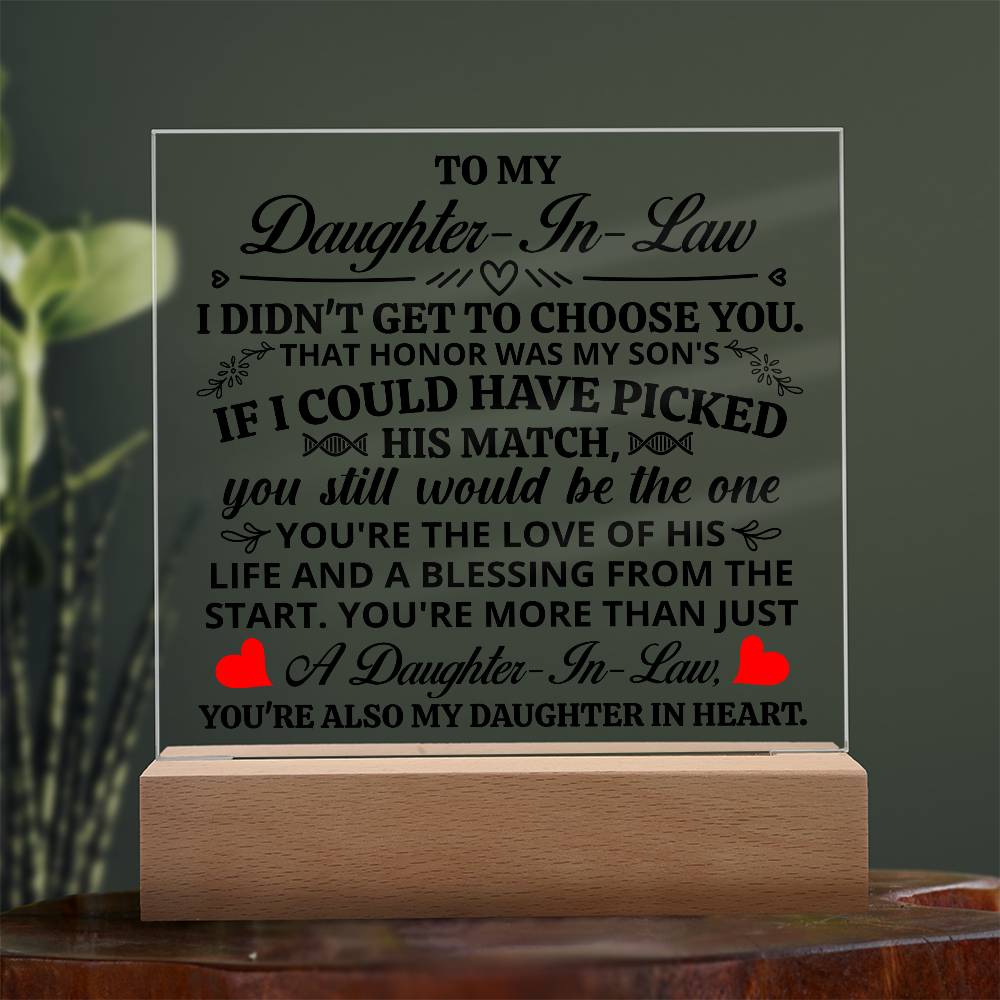 To My Daughter-in-Law – Honor Square Plaque