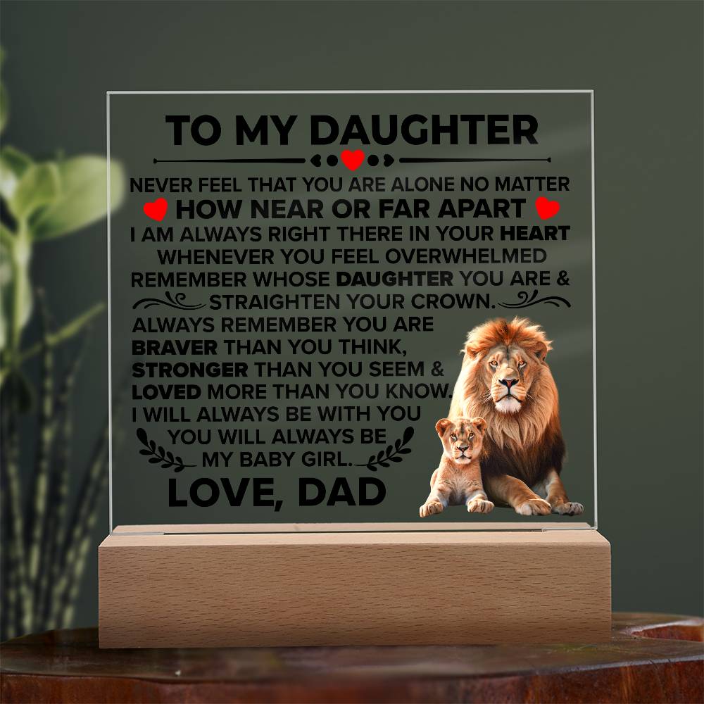 To My Daughter – Braver Square Plaque