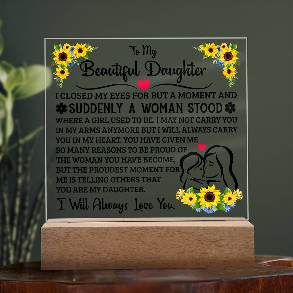 To My Daughter – Square Plaque