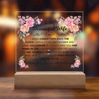 To My Beautiful Wife – Square LED Plaque