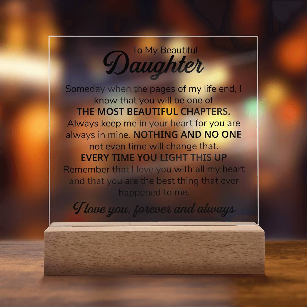 To My Daughter – Chapters Square Plaque