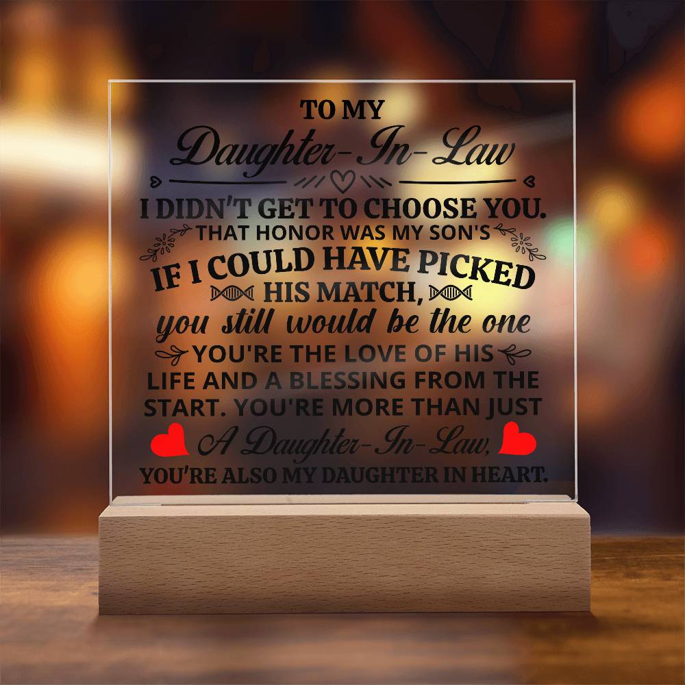 To My Daughter-in-Law – Honor Square Plaque