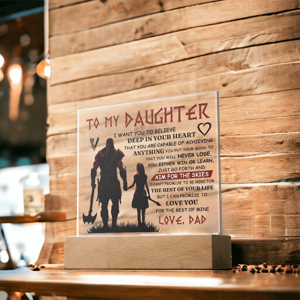 To My Daughter – Viking Square Plaque