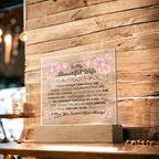 To My Beautiful Wife – Square LED Plaque