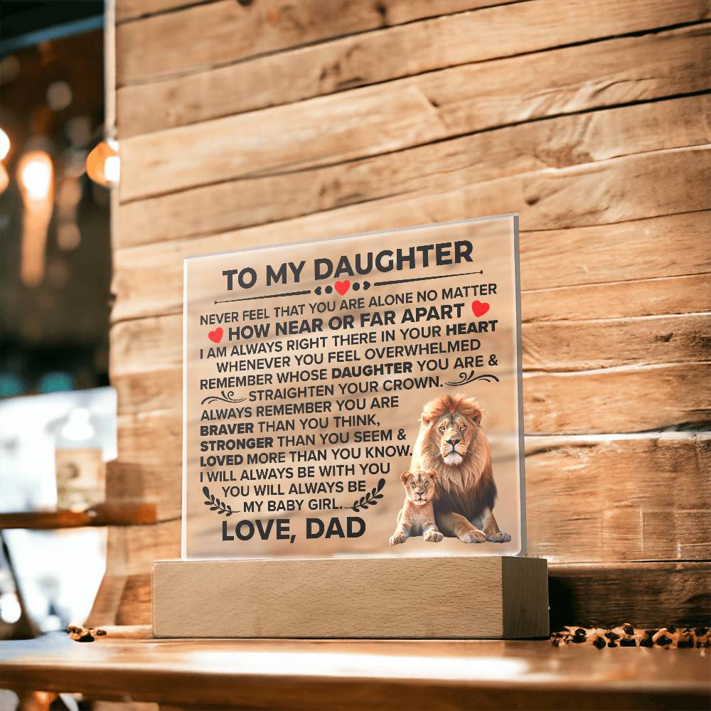 To My Daughter – Braver Square Plaque