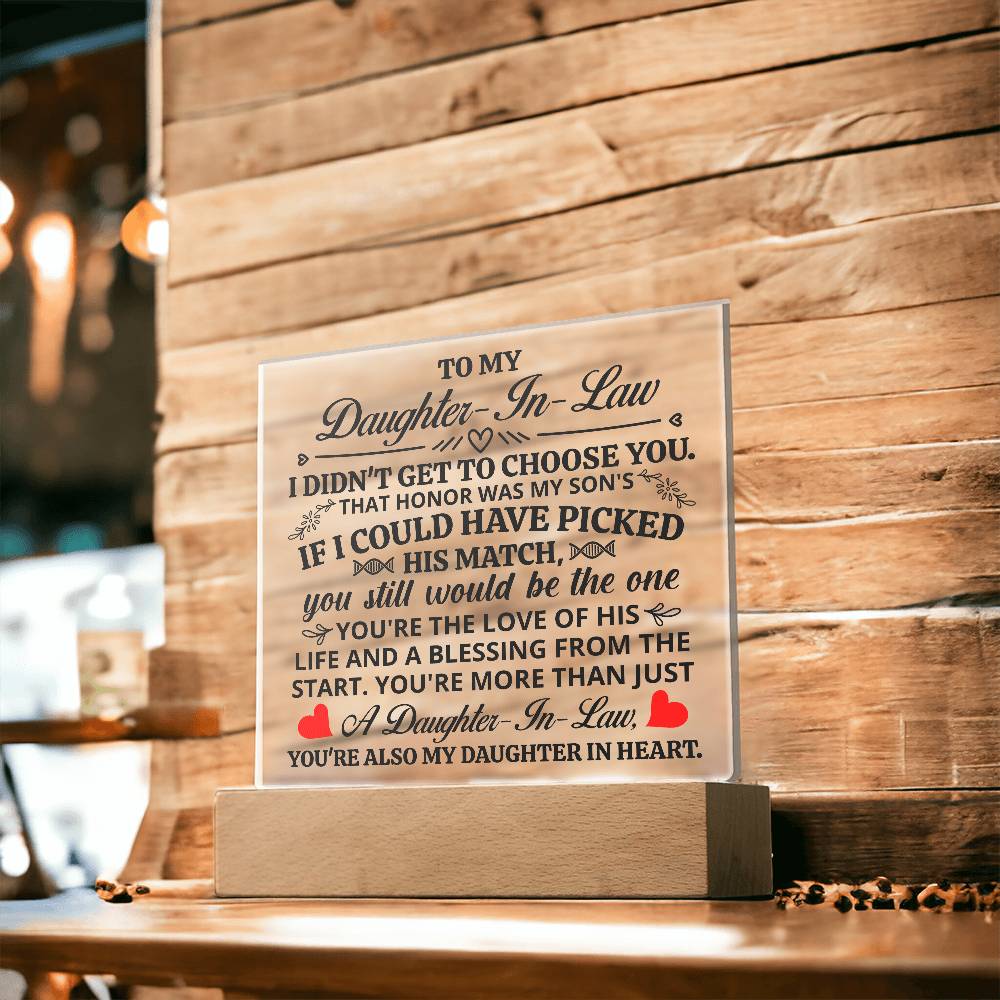 To My Daughter-in-Law – Honor Square Plaque