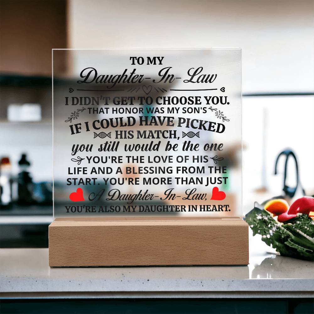 To My Daughter-in-Law – Honor Square Plaque