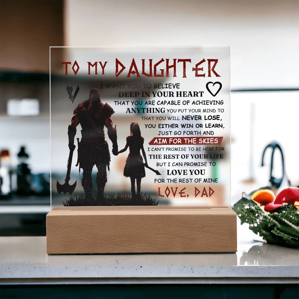 To My Daughter – Viking Square Plaque