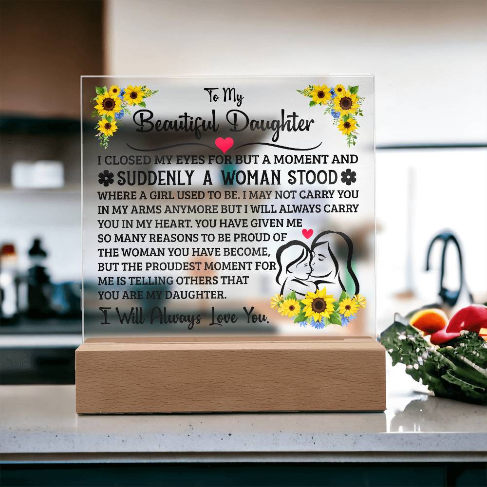 To My Daughter – Square Plaque