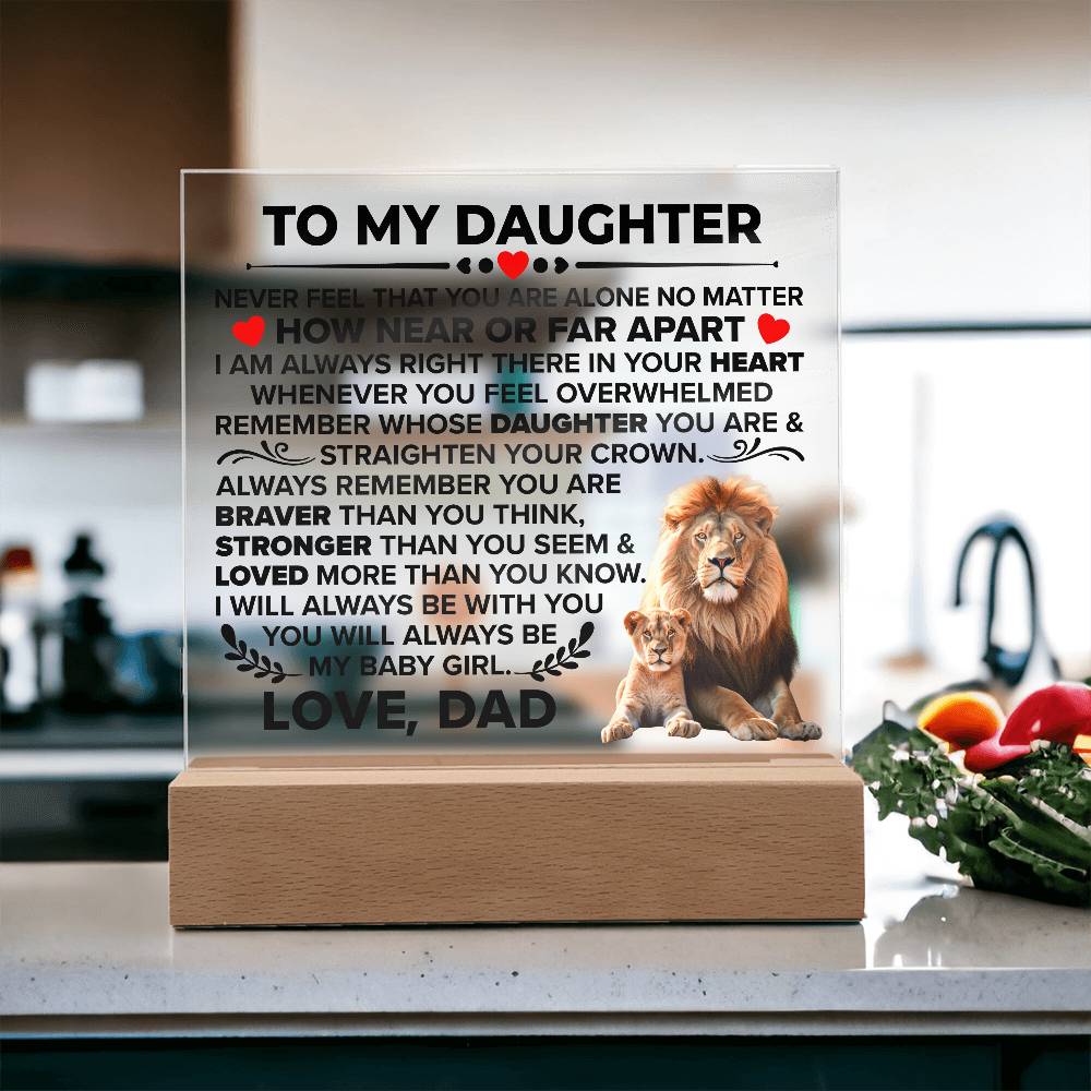 To My Daughter – Braver Square Plaque
