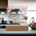 To My Beautiful Wife – Square LED Plaque