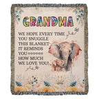 To My Grandma – Elephant Woven Blanket