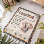 To My Grandma – Elephant Woven Blanket
