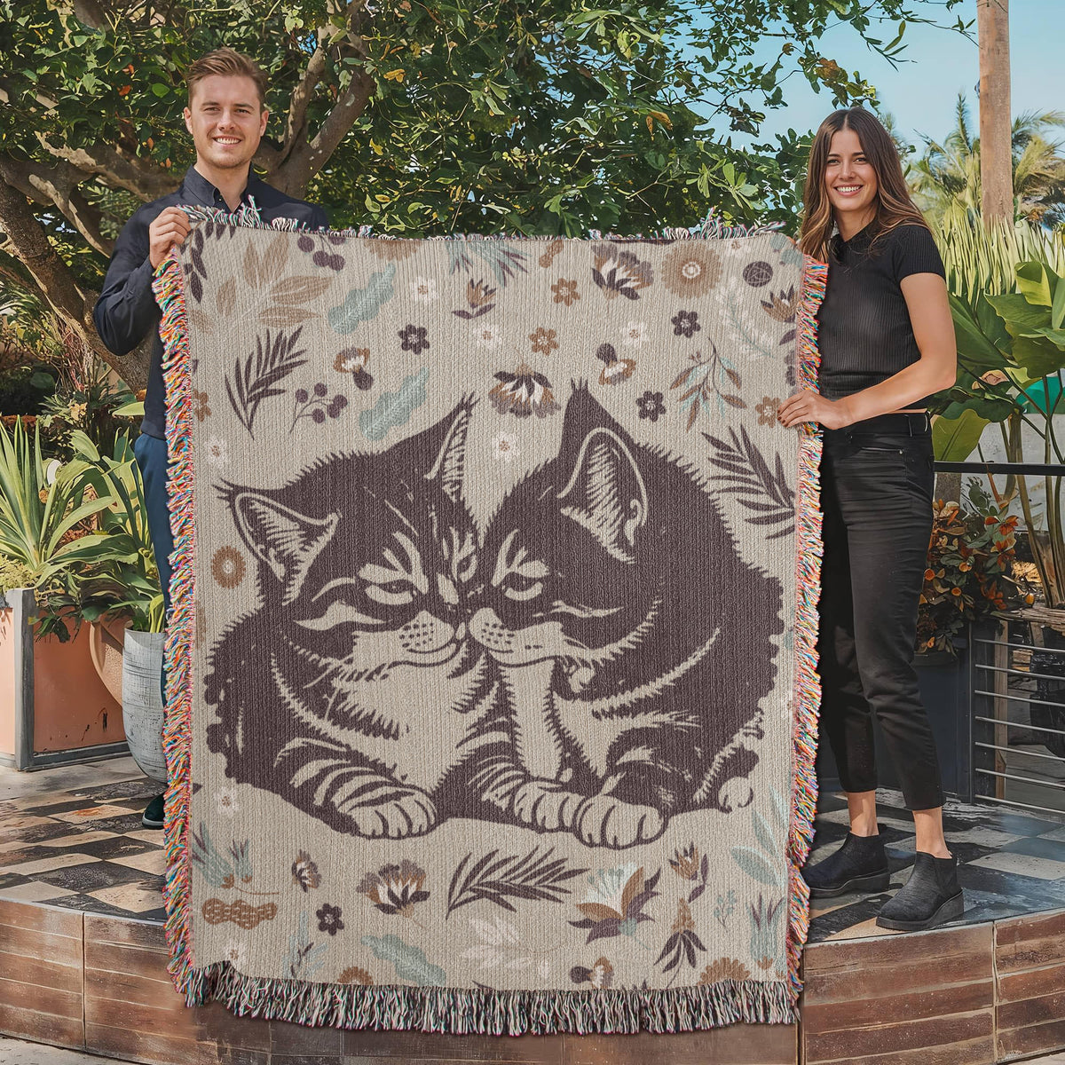 Snuggling Kitties – Woven Blanket