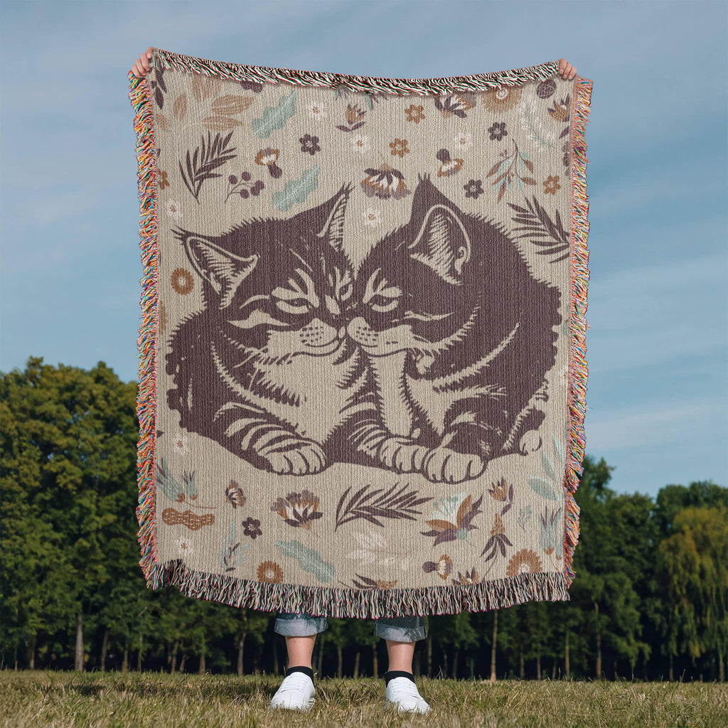 Snuggling Kitties – Woven Blanket