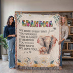 To My Grandma – Elephant Woven Blanket