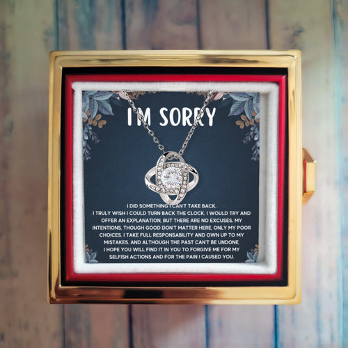 I'm Sorry – Love Knot Necklace with Rose Box