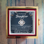 To My Daughter – Love Knot Necklace with Rose Box (Chapters Name Card)