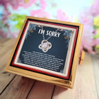 I'm Sorry – Love Knot Necklace with Rose Box
