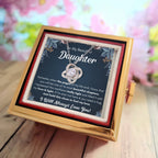 To My Daughter – Love Knot Necklace with Rose Box (Chapters Name Card)