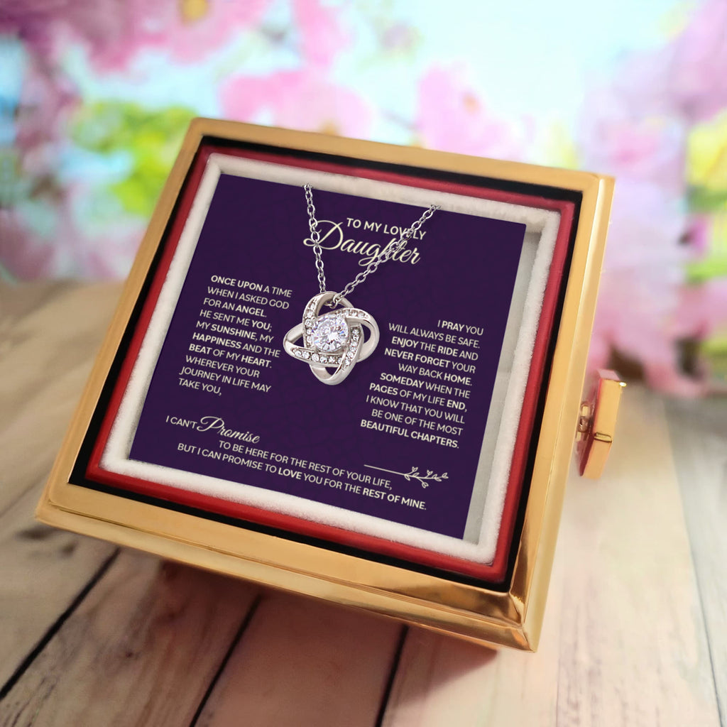To My Daughter – Love Knot Necklace with Rose Box (Chapters Cross Card)