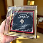 To My Daughter – Love Knot Necklace with Rose Box (Chapters Name Card)