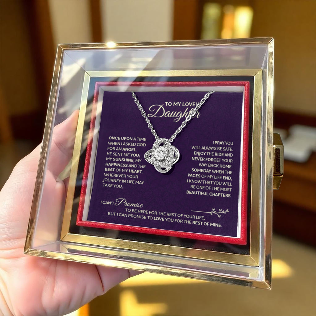 To My Daughter – Love Knot Necklace with Rose Box (Chapters Cross Card)