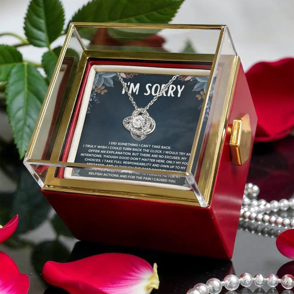 I'm Sorry – Love Knot Necklace with Rose Box