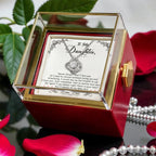 To My Daughter – Love Knot Necklace with Rose Box (Interlocking Card)