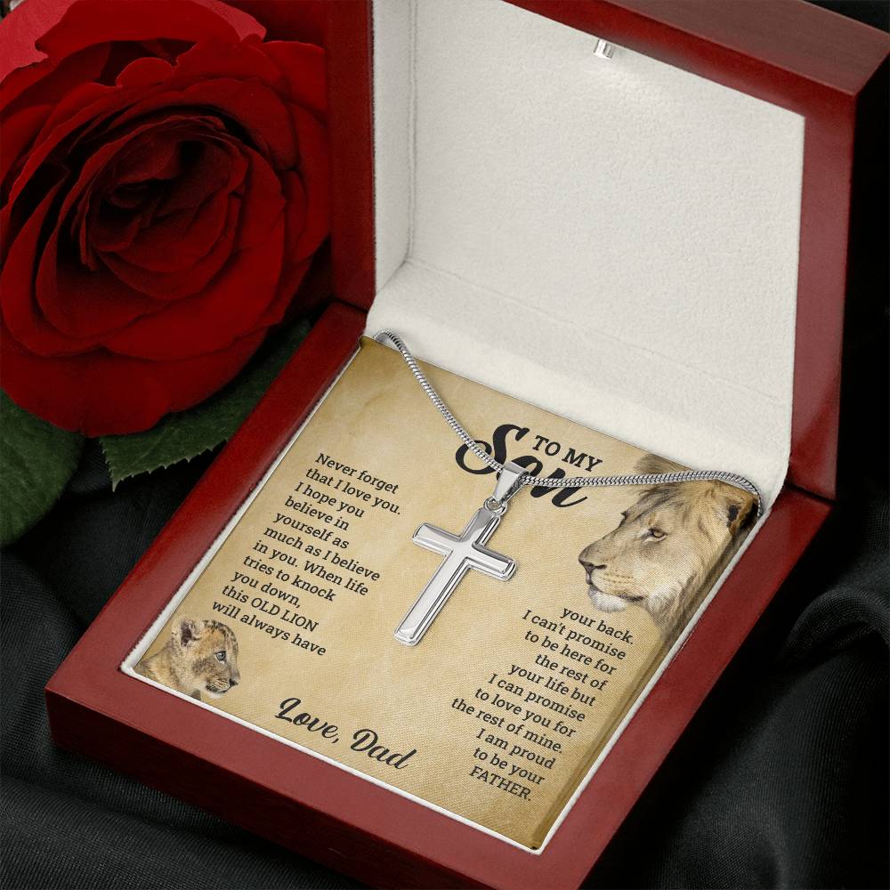 To My Son – Old Lion Cross Necklace